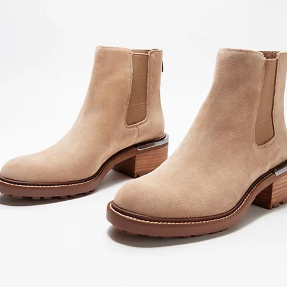 Vince Camaro Tan Suede Ankle Boots
